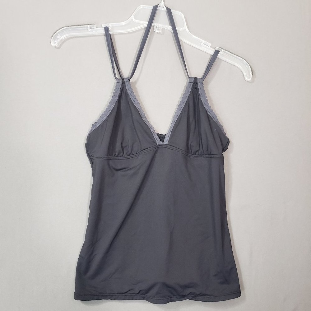 ATHLETA Roca Chica Scalloped Women's Tankini Top Black, Small